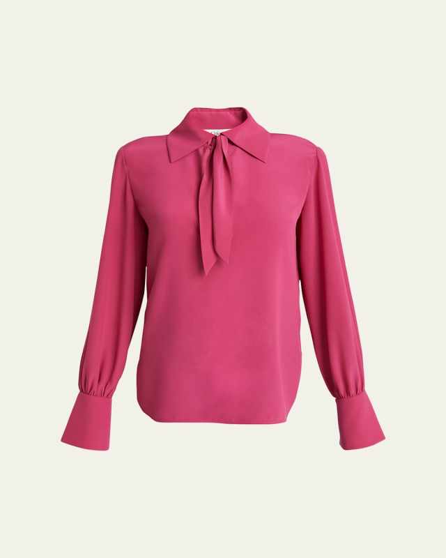 Tie-Neck Silk Top
